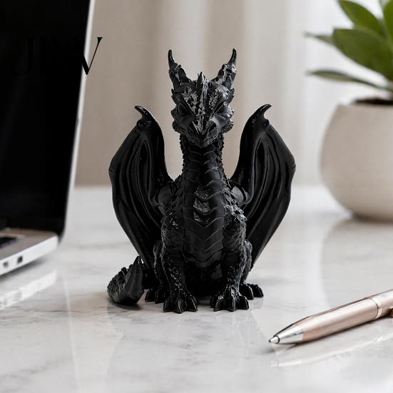 Аксессуары для приборной панели автомобиля 3D-печатная статуэтка дракона, Фигурка с крыльями, Подарки с мифическими существами для влюбленных, Скульптура, Декор для стола в доме и офисе, Подарок
