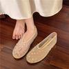 New Crystal Women Ballet Flat Mesh Dance Flat Shoes Casual Driving Walking Loafers Espadrilles Ladies Slip-on Lazy Shoes