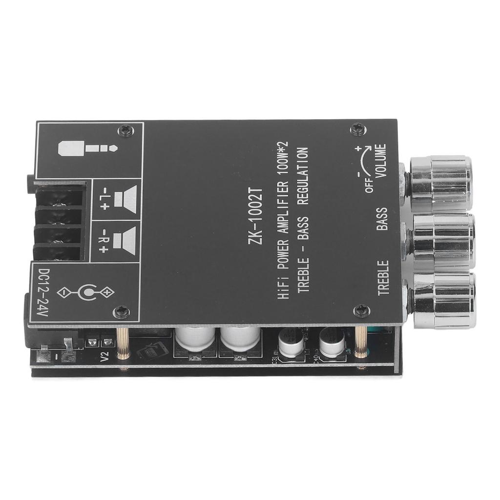 Плата усилителя мощности звука 100 Вт Bluetooth 5.0 двухканальная плата стерео аудиоресивера DC12‑24 В