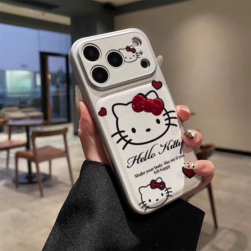 Мультяшный милый чехол для телефона KT Cat с бантом для Apple 17 Pro Max/13