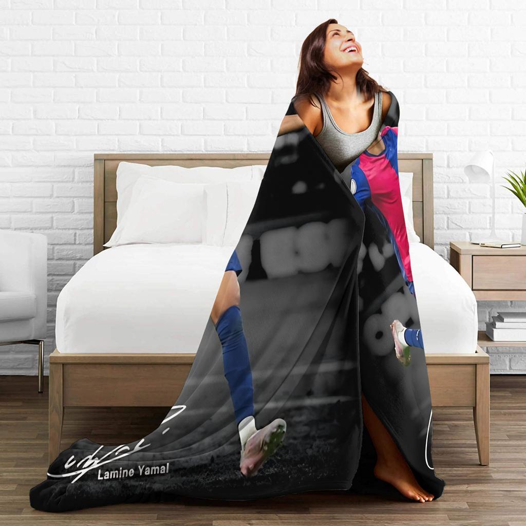 Ламин Ямаль  Одеяла  Туристические Фланелевое Пледное Одеяло Для Декора Дома Мягкий Дизайн Качественное Покрывало Идея Для Подарка