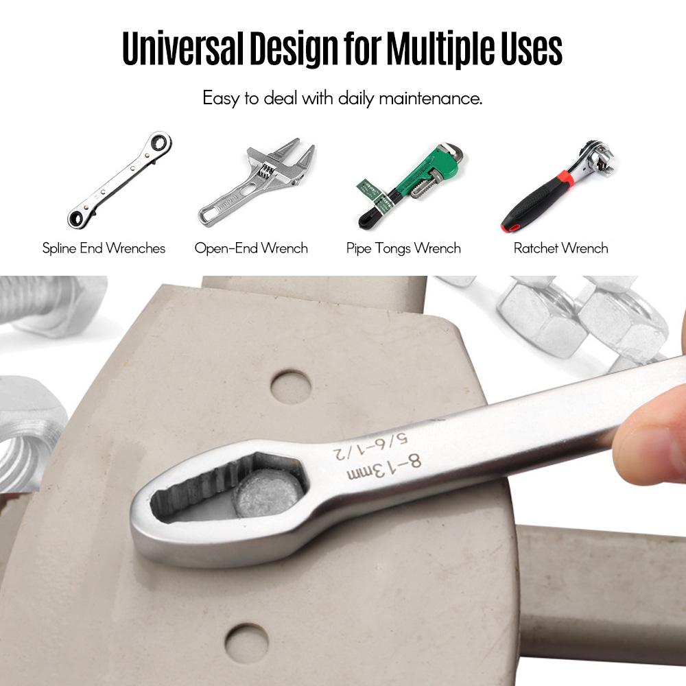 Универсальный двусторонний ключ, многофункциональный самозатягивающийся регулируемый гаечный ключ Torx для велосипеда