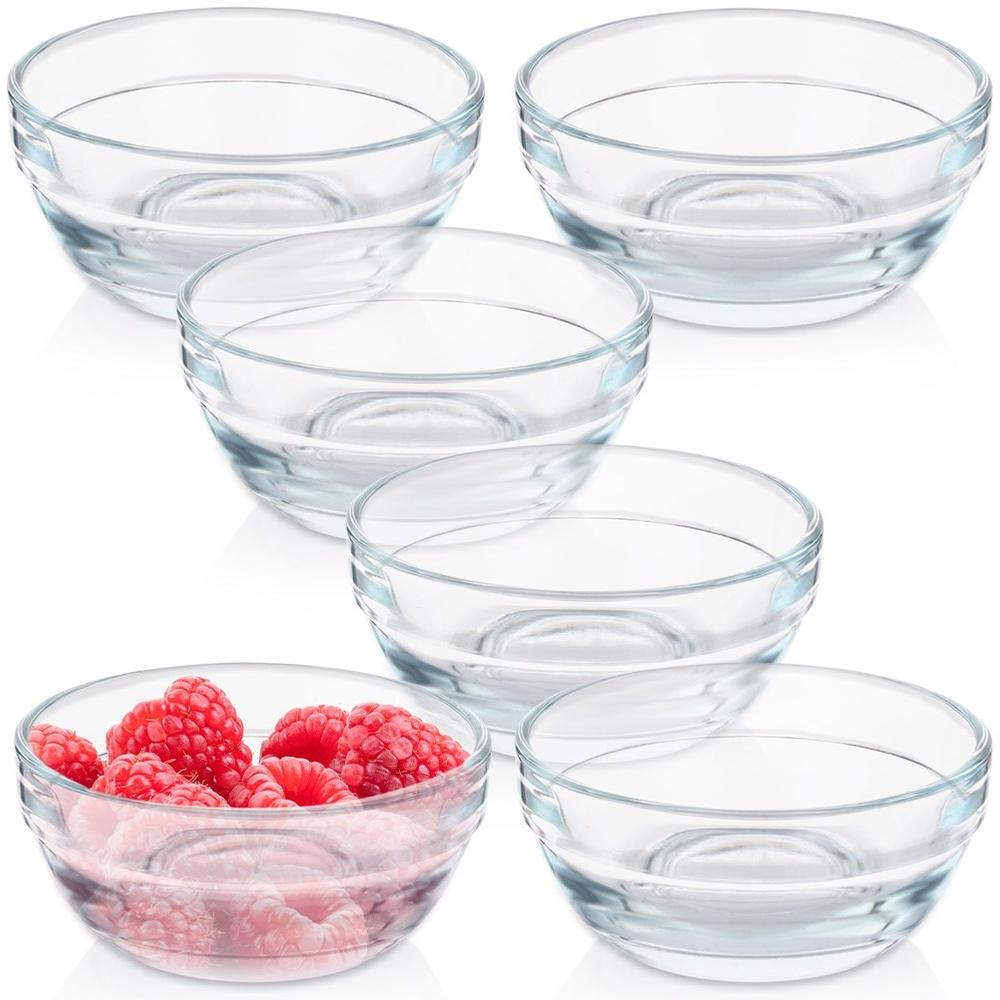 6x Glass Dip Sauce Bowl, Sauce Boat, Dip Bowl, Container, 7.5 cm, 80 ml