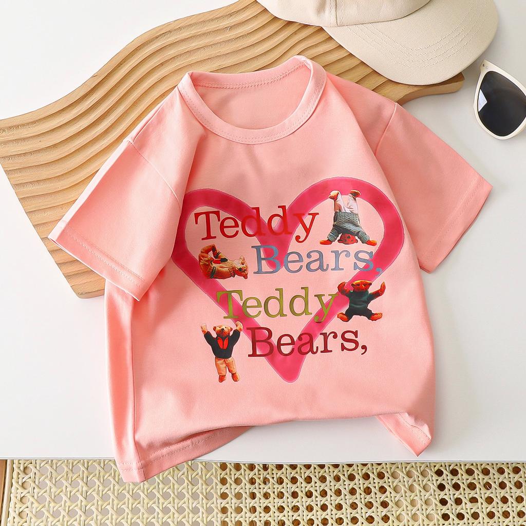 Детская футболка из чистого хлопка, новая летняя одежда для девочек с короткими рукавами, тонкая хлопковая одежда Odell, летняя детская одежда