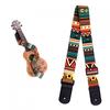 Fashion Adjustable Printing National Style Ukulele Strap with Soft PU Leather Head
