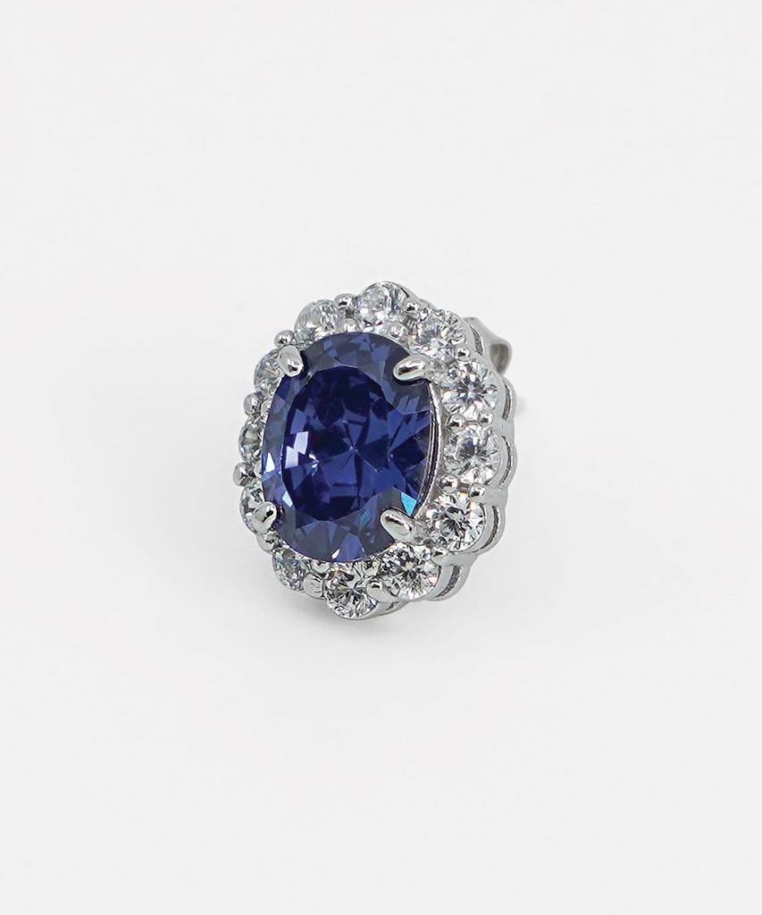 Mmd Blue Zircon Silver Earrings
