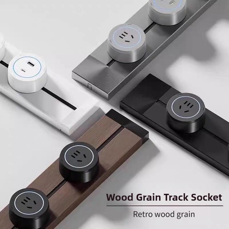 Новая силовая шина с текстурой под дерево, розетка, бытовая кухонная техника, силовая рейка, адаптер-вилка, стандартная настенная/мобильная рейка-розетка