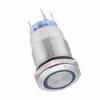 19mm 12-24V Waterproof Stainless Selflocking  ing Push Button   Red LED