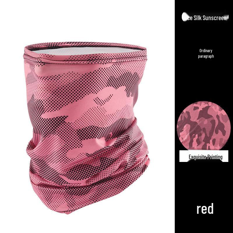 Мужской летний защитный бафф из ледяного шелка для лица и шеи - Уличная мотоциклетная и велосипедная солнцезащитная маска