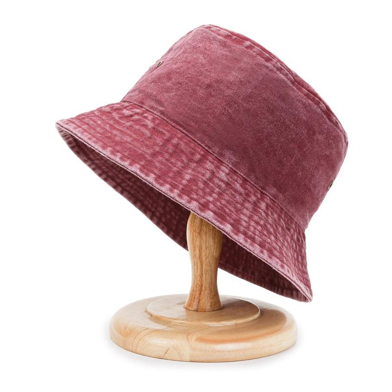 Plain Bleached Distressed Washed Cotton Denim Foldable Outdoor Fishing Bucket Hats