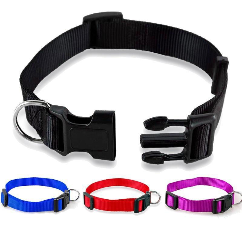 1PC Creative Dog Collar Pet Supplies Nylon Pet Necklace Pet Accessories Solid Color Adjustable