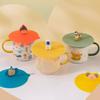 Heat-Resistant Sealed Lids Leak Proof Suction Cup Cover Cute Dustproof Cup Cover  Tea