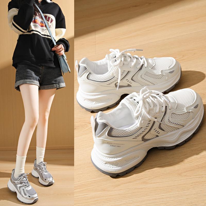 Серые увеличивающие рост и показывающие ноги, маленькие кроссовки на толстой подошве в стиле «папа», женские новые осенние легкие и дышащие кроссовки