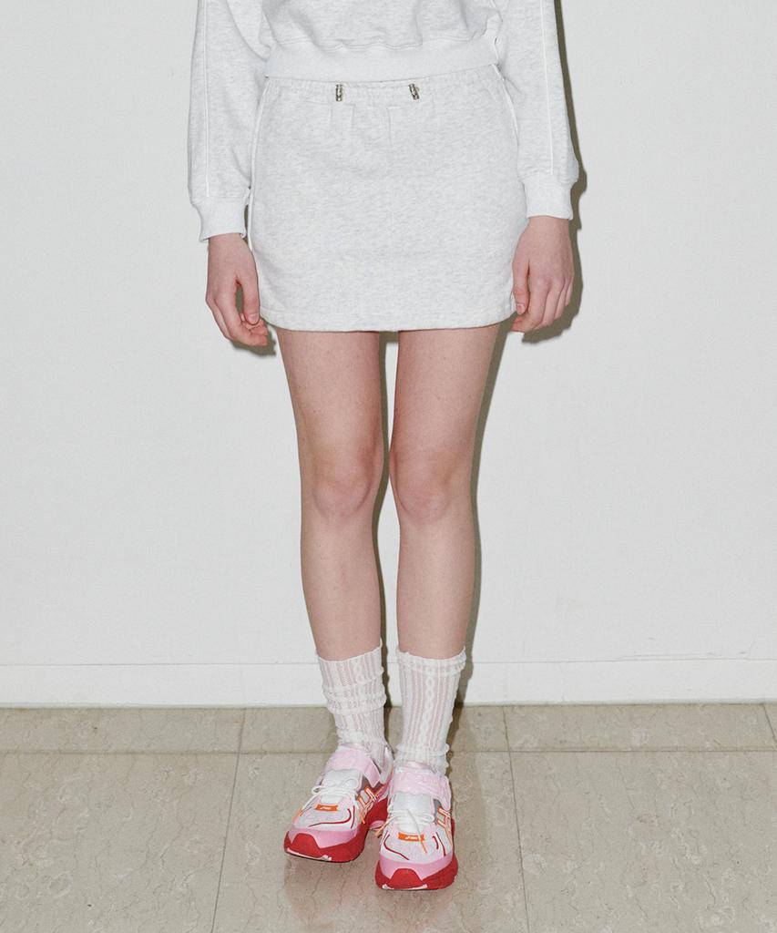 Belloel String Sweat Mini Skirt Melange