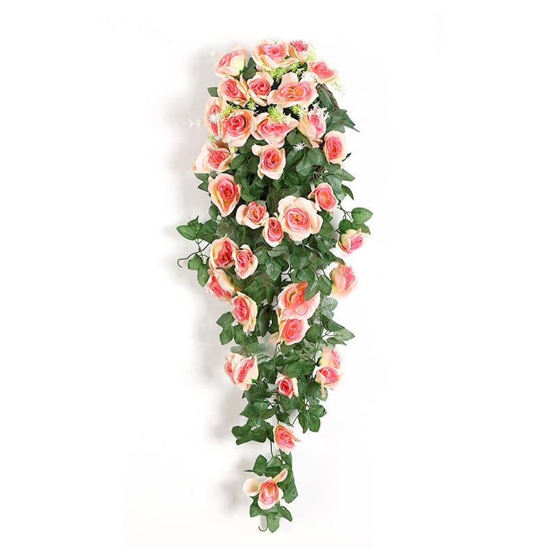 Good Home Decor Home Garden Decor Hanging Rose Flowers Vine Plant Indoor Fake Artificial Flower Outdoor