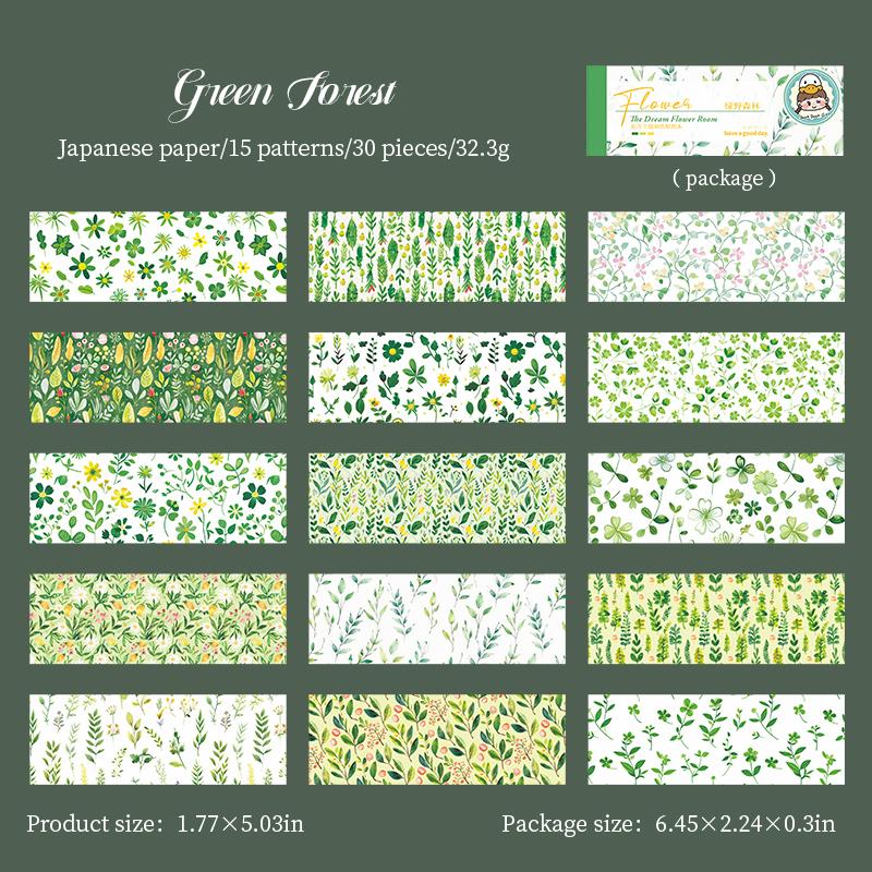 30 листов/книга Длинные наклейки с цветами Наклейки для подарочной упаковки Бумажный материал Ручная работа Аккаунт DIY Пейзаж Коллаж Украшение