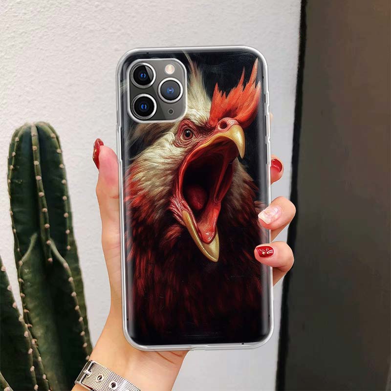 Курица Курица Петух Для iPhone 17 Air 16 15 14 Plus 13 Mini 12 11 Pro Max Чехол для телефона 16E 7 Печать 8 SE Fundas Чехол Мягкий Coque 16