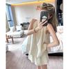 Girl Summer Casual Sets With Linen Fabric For Women Lightweight Sleeveless Tank And Shorts Outfit