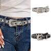 PU Leather Full Rhinestone Belt Adjustable Belts Fashion Glitter Waistband for Women Girls