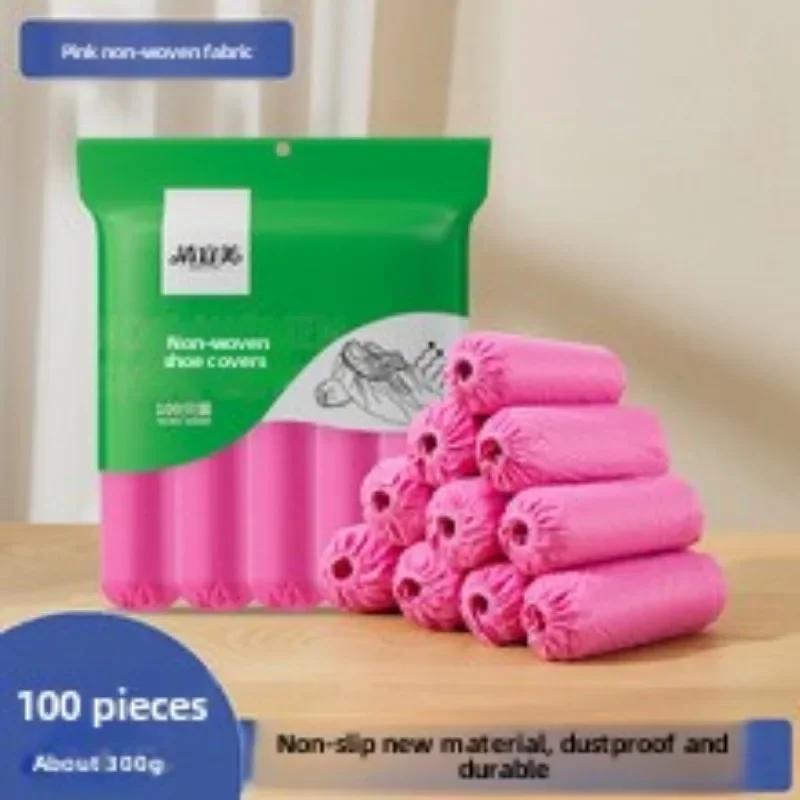 New 100pcs Disposable Boot Shoe Cover Non-Slip Stretchy Foot Booties Shoe Coverings for Workplace Indoor Carpet Floor Protection