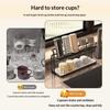 Stainless Steel Cup Holder 2 Tier Drying Rack with Drain Tray Space Saving Storage Shelf for Coffee Tea Cups Glasses Home