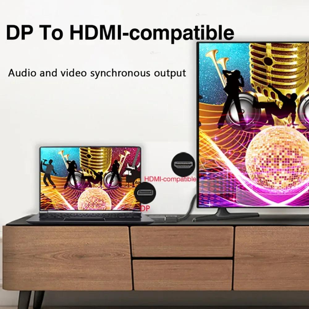 HDMI to DP Male to Female Converter 4K Display Port to HDMI-совместимый адаптер Видео Аудио HD-кабель для ПК ТВ Ноутбук Проектор