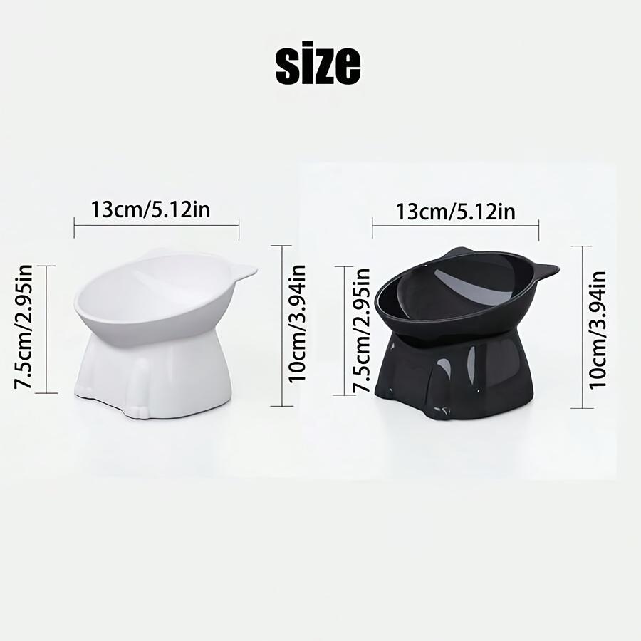 Cat Bowl, Anti Vomiting 15 Degree Tilted Cat Tray, Stable Base, Not Easy To Overturn, Pet Drinking or Food Feeding Station