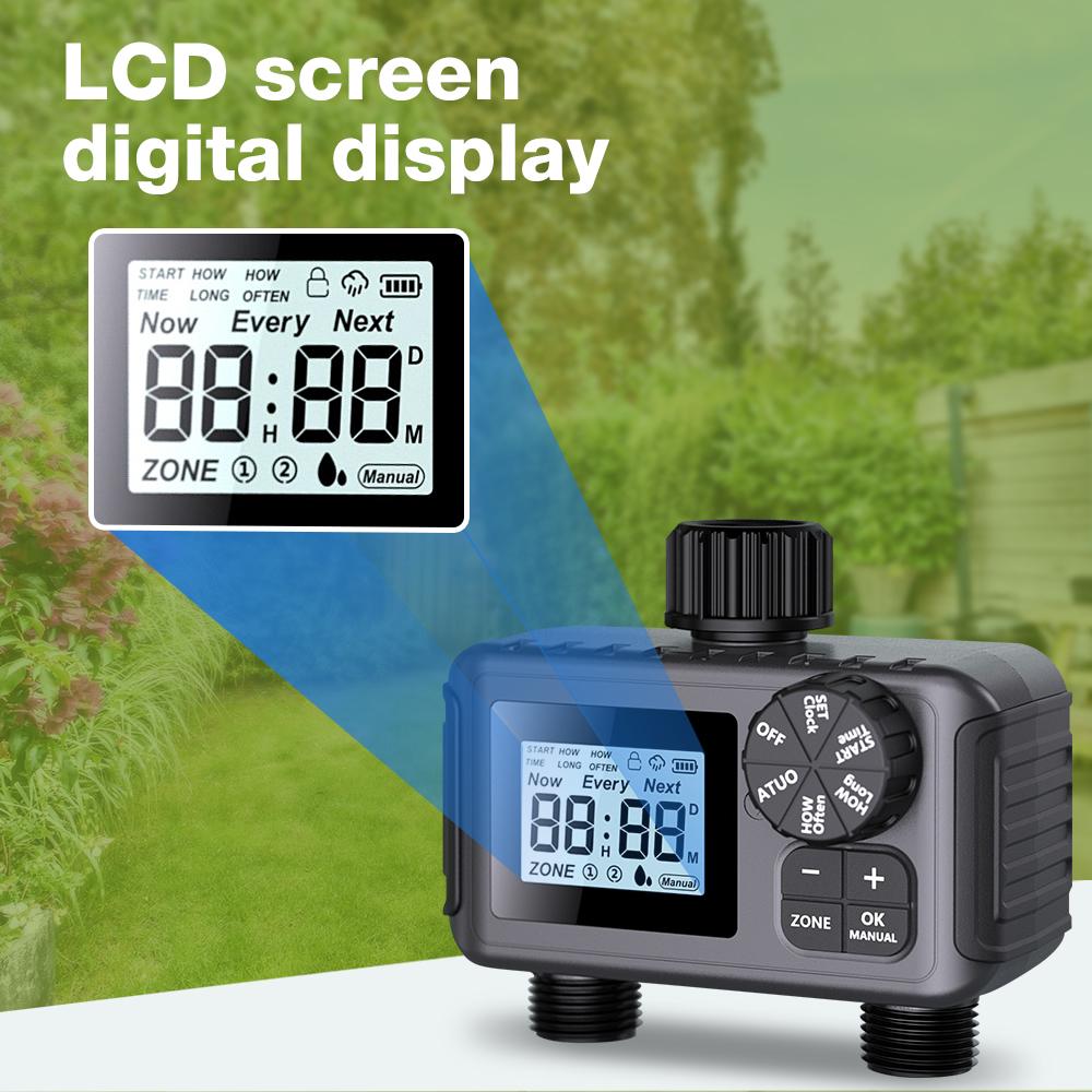 Automatic Water Timer Intelligent Irrigation Watering System Sprinkler Timer Garden Programmer Equipment LCD Display for Lawn