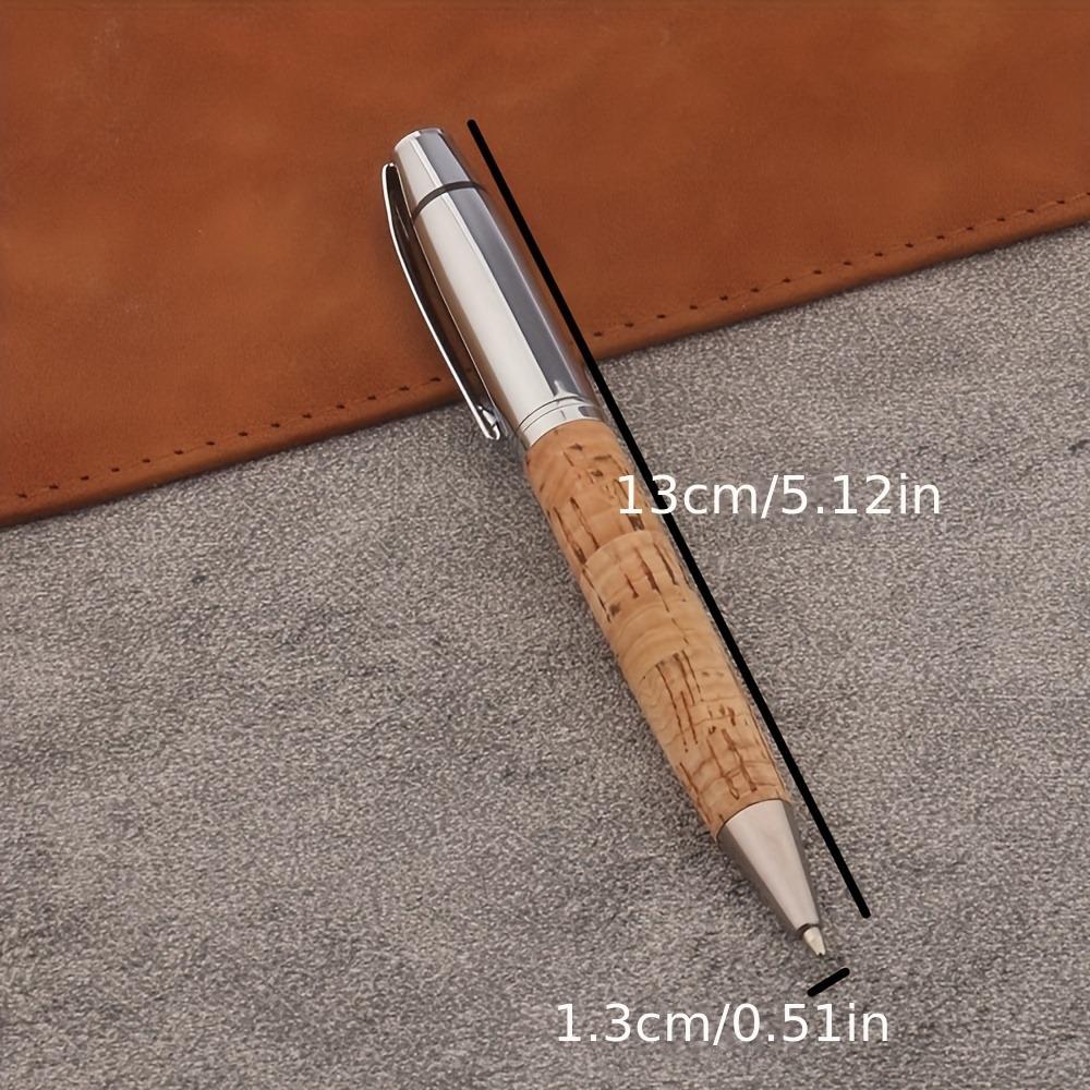 Элегантная металлическая шариковая ручка с текстурой под дерево и имитацией кожи, тонкий наконечник, вращающийся и выдвижной - идеально подходит для подписи в офисе и школе