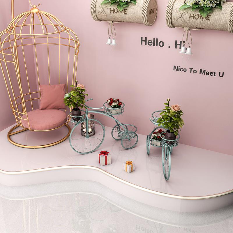 «Многоуровневая железная подставка для цветов и велосипедов в европейском стиле для использования в помещении и на балконе»