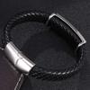 Мужские браслеты из нержавеющей стали с черепом, черные кожаные браслеты для рук, аксессуары для браслетов в стиле панк