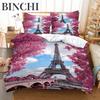Eiffel Tower Bedding Set Duvet Cover Sets 3d Bedding Digital Printing Bed Linen Queen Size Bedding Set Fashion Design