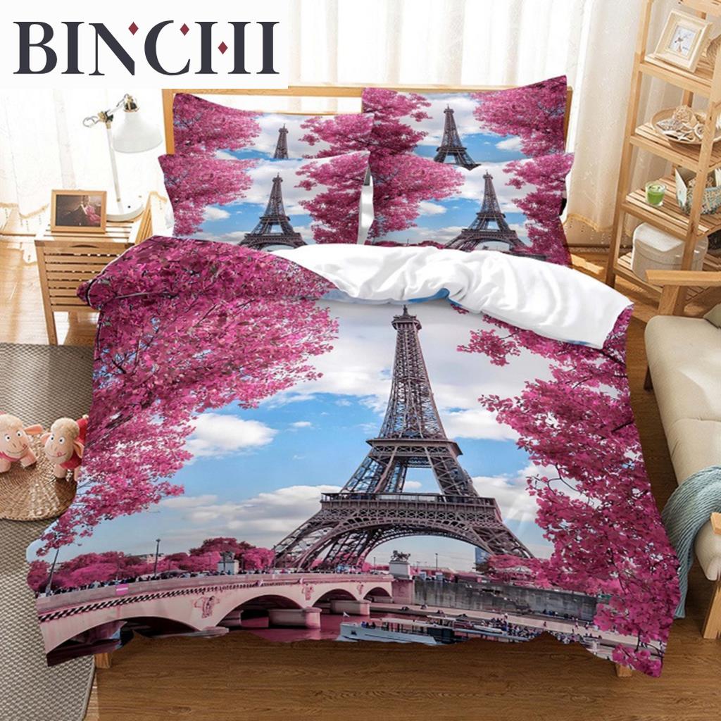 Eiffel Tower Bedding Set Duvet Cover Sets 3d Bedding Digital Printing Bed Linen Queen Size Bedding Set Fashion Design