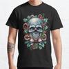 Plus Size S-3XL Frosted Skull Wreath A Winter Macabre Printed T-shirt Men's Tops Fashion Clothes Tees