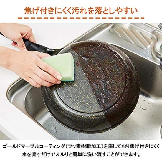 Сковорода для жарки мраморная индукционная мраморная для готовки готовки золото 1008847, покрытие, совместимая, 20см, отделка, 7-слойное покрытие, принадлежности, утварь, Aimedia,