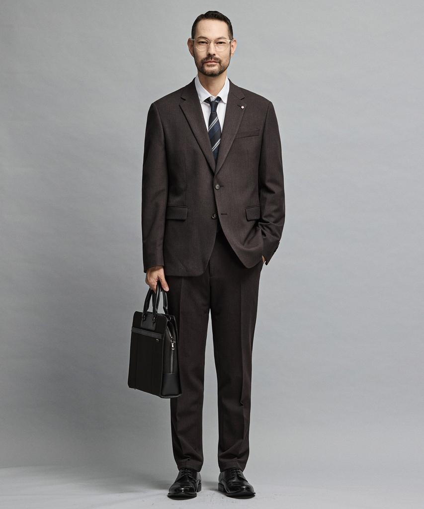 STCO Easy Care Fine Stripe Two-Tone Suit Set_Brown (Slim Fit)_Ssjvd01Set (A Type)