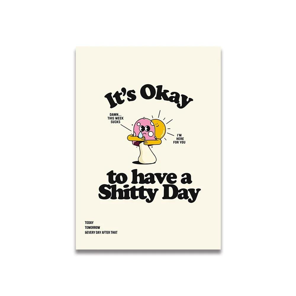 Vintage Pink Cartoon Print Canvas Posters Wall Art Poster Home Decor Canvas Print Painting Living Room Bedroom Decor Unframed