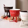 Fondue Pots Set with Fork for Chocolate,Cheese,Candy,Appetizer Tealight Porcelain Melting Pots Ceramic Butter Warmers Set