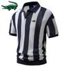 Мужская сетка-поло весна/лето 2024, сетка-поло с короткими рукавами, рыболовные сети, модная мужская полосатая рубашка-поло европейского размера