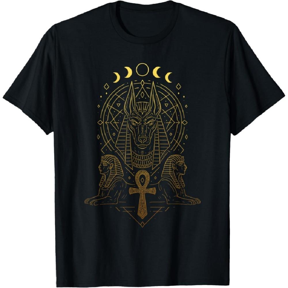 Anubis Sacred Geometry Ankh Sphinx Ancient Egypt T-Shirt