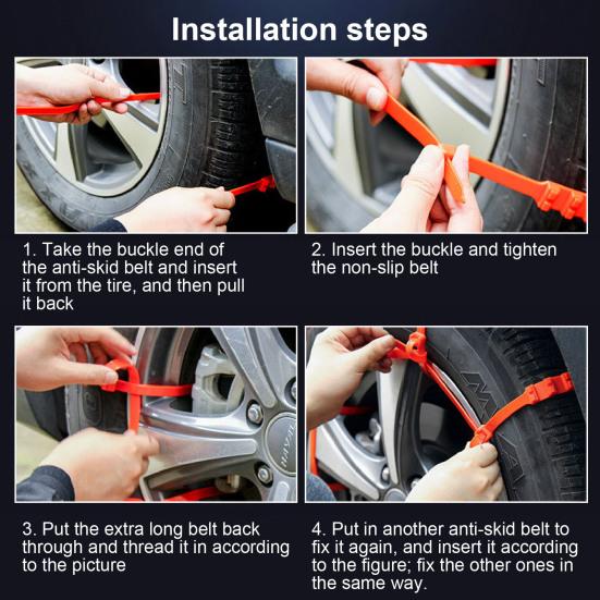 Колесная цепь, широкое применение, устойчивые к коррозии многоразовые автомобильные зимние шины, колеса, цепь противоскольжения для дорожных поездок