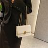 2025 New Fashionable Solid Color Chain Bag Texture Casual Armpit Bag Autumn and Winter Retro Foreign Style Lock Small Square Bag