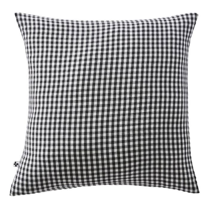 Taie d'oreiller "Vickie" 60 x 60 cm & 50 x 70 cm tissé teint "Gaze de Coton" l'Effet Papillon - Vickie Truffe - Taie d'oreiller 60 x