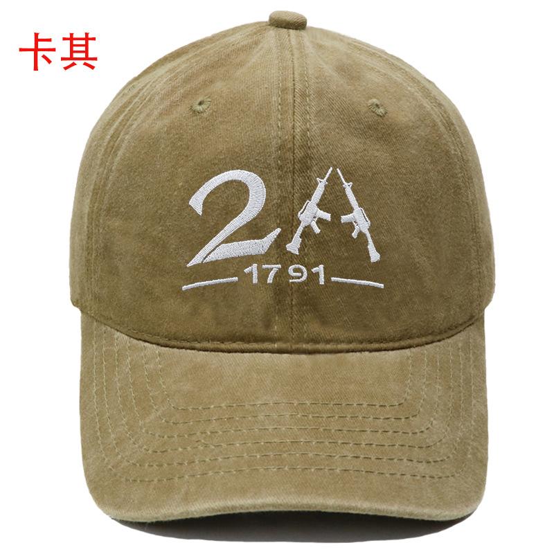 New A--Embroidered baseball cap Washed retro men's and women's casual outdoor sports sun hat