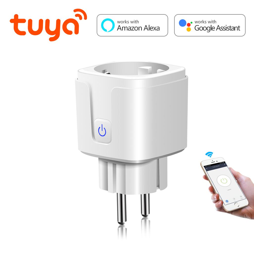 Tuya Smart WiFi Socket 16A EU Power Plug Adapter Голосовое дистанционное управление Smart Switch Outlet Работает с Alexa Echo Google Assistant
