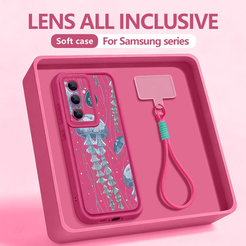 Чехол-ремешок на запястье для Samsung Galaxy S26 S24 S25 Ultra S23 S25 FE A57 A17 A37 A56 A16 A55 A54 A15 A25 Чехол для телефона Акула-кит