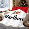 Marlboro Pattern Blanket for Home Decoration, Bed, Sofa, Car Travel, Camping, Suitable for All Seasons, Birthday Christmas Gift