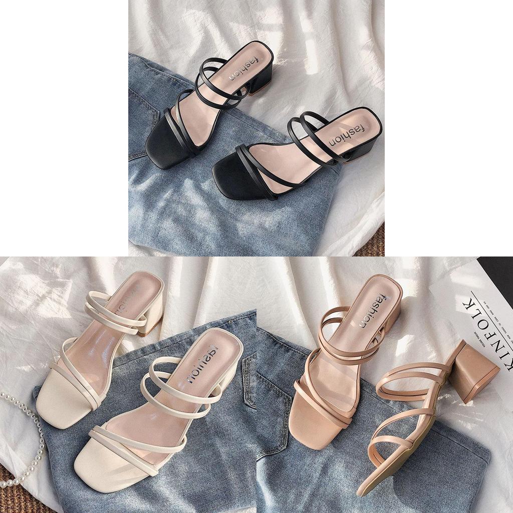 Womens Flat Sandals With Thick Heel For Summer Casual Wear