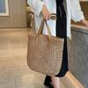 Simple and Large-capacity Straw Woven Bag Fashion Summer Beach Women's Shoulder Bag Trendy Zipper Handbags for Girls