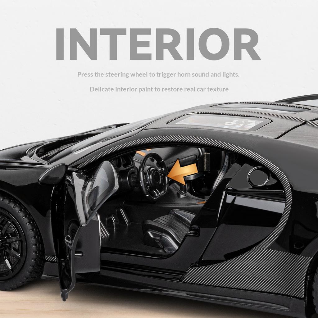 Масштаб 1/24 Bugatti Chiron литая металлическая модель автомобиля симуляция детский игрушечный спортивный автомобиль коллекционные украшения подарок мальчику